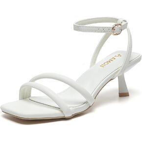Amoji Women 2.5 Inch Kitten Heels Two Strap Party Wedding Dress Shoes FZ327