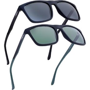 Men's Oversized Carbon Fiber Polarized Sunglasses, XL Large Square Rubber Sun Glasses UV400 RFS8205