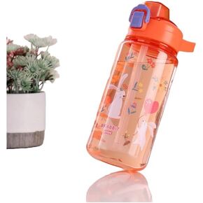 Kids Boys & Girls School and outdoor Water Bottle with silicone straw and Spill-Proof Lid (Dinosaurs & Nature), GY2380