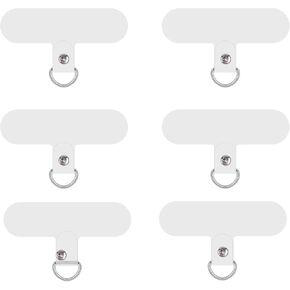 6pcs Phone Tether Tabs, Crossbody Cell Phone Lanyard Mesh Patch for Universal Without Adhesive, Does Not Affect Charging Function, Strap Tabs Heavy Duty for Most Smartphones (Frosted Translucent)