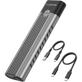 LENTION USB C & A to NVMe M.2 SSD Enclosure, USB 3.1 Gen 2 M Key, B&M Key Hard Drive Adapter, Supports M.2 SSD Size 2280/2260/2242/2230, Compatible Mac OS, Windows, Chrome OS, More(CB-C9s, Space Gray)