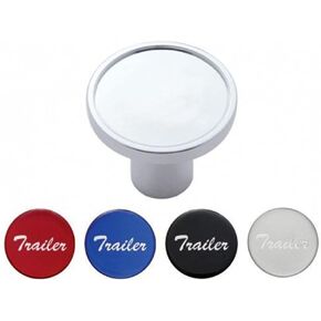 United Pacific 22991 Chrome Aluminum Screw-On Air Valve Knob w/Multiple Colored “Tractor" Script Glossy Sticker Inserts – 1 Knob & 4 Color Stickers