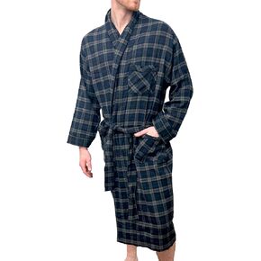Bottoms Out Flannel Shawl Robe, Burgundy, L/XL
