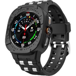 Watch Band Compatible with Samsung Galaxy Watch 7 Ultra 47mm Band with Case,Rugged Galaxy Watch Ultra Band with Protective Case