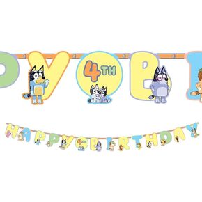 Bluey Multicolor Jumbo Add An Age Paper Letter Banner - 10" x 10.5' (Pack Of 1) - Perfect For Birthday Parties & Celebrations