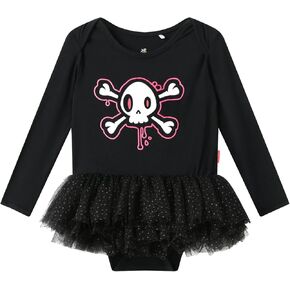 Bamboo Viscose Ruffled Long Sleeve Baby Girl Bodysuit Dress for Halloween