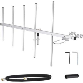 Bingfu 5 Elements Yagi Antenna High Gain 11dBi UHF 430-450MHz Aluminum Alloy Outdoor Antennas with 10ft Cable for Ham Radio GMRS Repeater System Amateur Two-Way Radios Scanner Satellite Radio