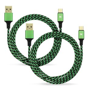 Nitho Micro USB Charging Cable [4 Meters, Pack of 2] Micro-B Charge and Play Cable for Xbox One, PlayStation 4 Controllers and Devices with Micro USB Interfaces, USB-A to Micro USB Cables - Green