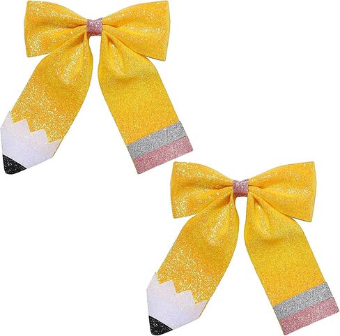العودة إلى المدرسة مقاطع الشعر قلم رصاص أقواس الشعر كليب للأطفال الفتيات بريق الأصفر Bowknot التمساح مقاطع دبابيس الشعر لليوم الأول من المدرسة رياض الأطفال الصف الجديد طلاب إكسسوارات الشعر 2 قطعة (النوع D) in Kuwait