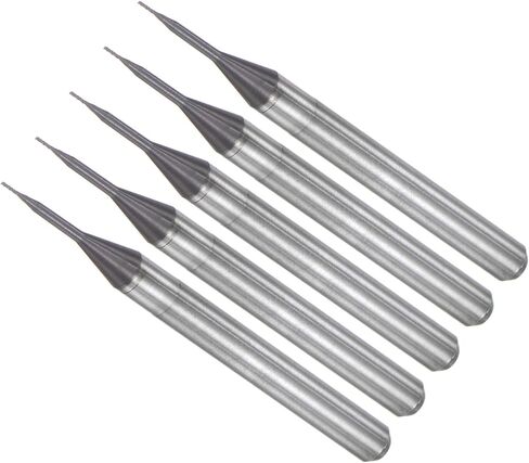CoCud End Mill CNC Router Bits, 1/8" Shank 8.5mm Cutting 1.6mm Dia, Diamond Film Tungsten Carbide Milling Cutter Right Hand - (Applications: for CNC Drilling Engraving), 10-Pieces in Saudi Arabia