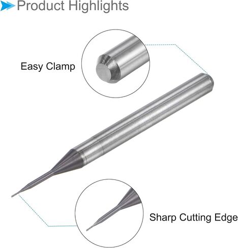CoCud End Mill CNC Router Bits, 1/8" Shank 8.5mm Cutting 1.6mm Dia, Diamond Film Tungsten Carbide Milling Cutter Right Hand - (Applications: for CNC Drilling Engraving), 10-Pieces in Saudi Arabia