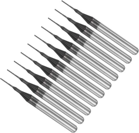لقم توجيه CNC من CoCud End Mill، ساق 1/8 بوصة قطع 8.5 مم قطر 1.6 مم، قاطع طحن كربيد التنجستين الماسي باليد اليمنى - (التطبيقات: لنقش الحفر باستخدام الحاسب الآلي)، 10 قطع in Kuwait