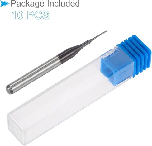 لقم توجيه CNC من CoCud End Mill، ساق 1/8 بوصة قطع 8.5 مم قطر 1.6 مم، قاطع طحن كربيد التنجستين الماسي باليد اليمنى - (التطبيقات: لنقش الحفر باستخدام الحاسب الآلي)، 10 قطع in Kuwait