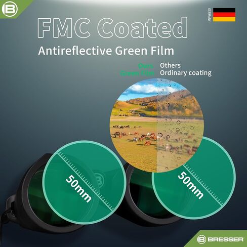 BRESSER 10x25 Binoculars for Adults High Powered with HD Optical System, FMC Green Film BAK4 Prism, Non-Slip Grip, Waterproof, Fogproof, Shockproof for for Hunting Bird Watching Travel Football Games in Saudi Arabia
