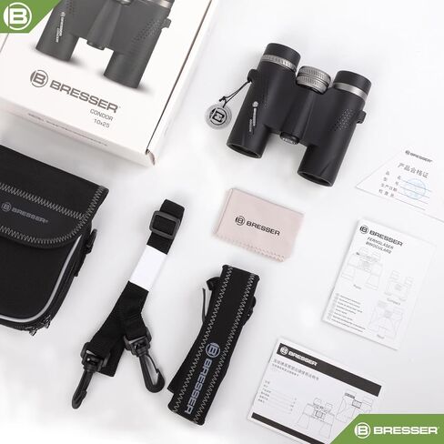 BRESSER 10x25 Binoculars for Adults High Powered with HD Optical System, FMC Green Film BAK4 Prism, Non-Slip Grip, Waterproof, Fogproof, Shockproof for for Hunting Bird Watching Travel Football Games in Saudi Arabia