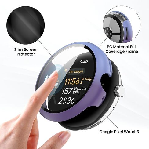 Screen Protector Case Compatible for Google Pixel Watch 3 41mm 45mm Soft TPU Bumper Cover Case Replacement for Google Pixel Watch 3 Smartwatch Accessories (8colors, 45MM) in Saudi Arabia