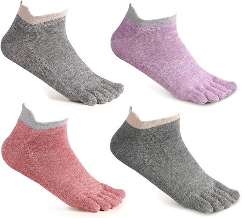 جوارب Meaiguo Toe Socks No Show قطن منخفضة القطع بخمسة أصابع رياضية للنساء in Kuwait