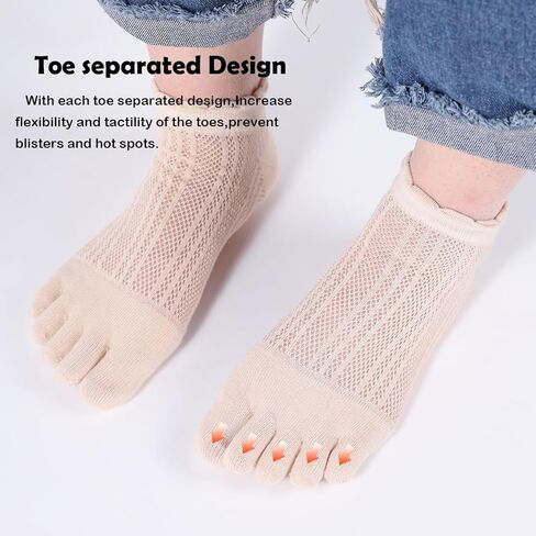 Meaiguo Toe Socks No Show Cotton Low Cut Five Finger Socks Athletic for Women in Saudi Arabia