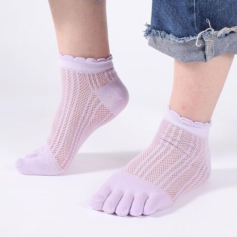 Meaiguo Toe Socks No Show Cotton Low Cut Five Finger Socks Athletic for Women in Saudi Arabia