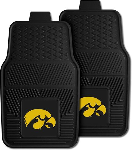 FANMATS 8870 Iowa Hawkeyes 2-Piece Heavy Duty Vinyl Car Mat Set, Front Row Floor Mats, All Weather Protection, Universal Fit, Deep Resevoir Design in Saudi Arabia
