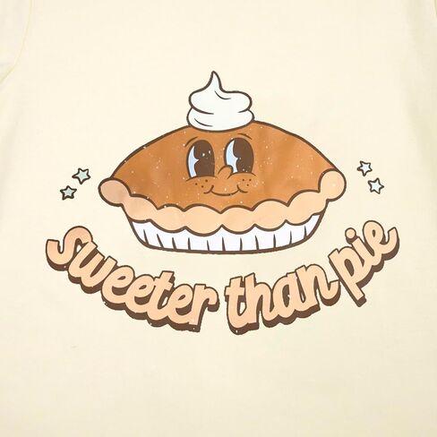 تي شيرت للأطفال الصغار والبنات والأولاد لعيد الشكر أحلى من الفطيرة تي شيرت للأطفال في الخريف والخريف بأكمام قصيرة تي شيرت in Kuwait