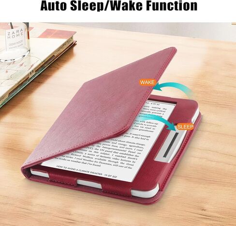 حافظة متوافقة مع BOOX Tablet Go Color 7inch e-Reader Boox Leaf2/Leaf3 C/Boox Page جلد PU مع حزام يد قابل للطي وغطاء للنوم/الاستيقاظ التلقائي، أحمر in Saudi Arabia