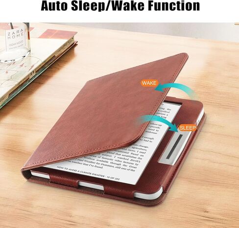 حافظة متوافقة مع BOOX Tablet Go Color 7inch e-Reader Boox Leaf2/Leaf3 C/Boox Page جلد PU مع حزام يد قابل للطي وغطاء للنوم/الاستيقاظ التلقائي، أحمر in Saudi Arabia