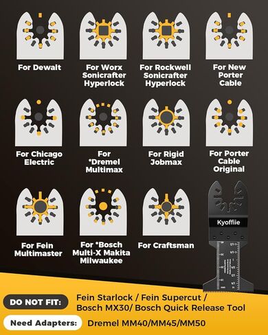 10Pcs Oscillating Saw Blades, 1-3/4" Quick Release Multi Tool Blades Kits Universal Oscillating Tool Blades Wood Plastic Multitool Blades Compatible with Dewalt Ryobi Makita Bosch Craftsman in Saudi Arabia