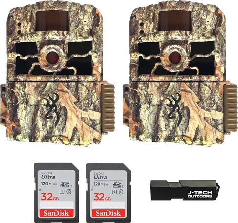 Browning (2) Dark Ops HD MAX Trail Game Camera Bundle Includes 32GB Memory Card and J-TECH Card Reader (18MP) | BTC6HDMAX in Saudi Arabia