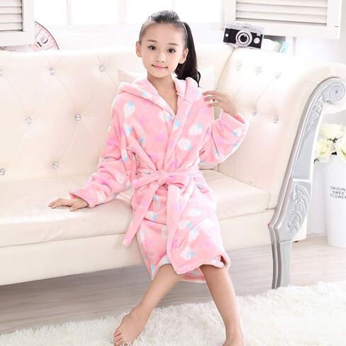 بيجامة AGOWOO Little Big Kids للفتيات من الفلانيل بغطاء للرأس in Kuwait
