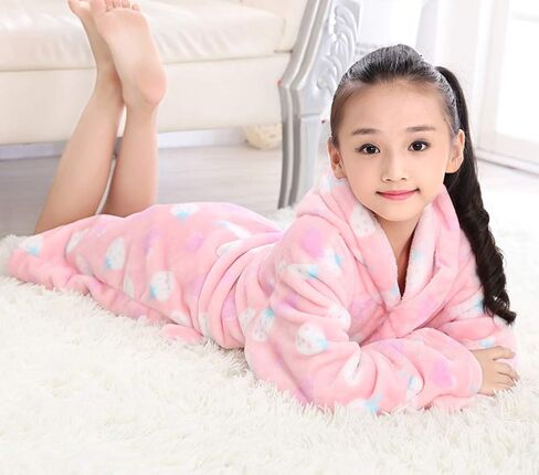 بيجامة AGOWOO Little Big Kids للفتيات من الفلانيل بغطاء للرأس in Kuwait