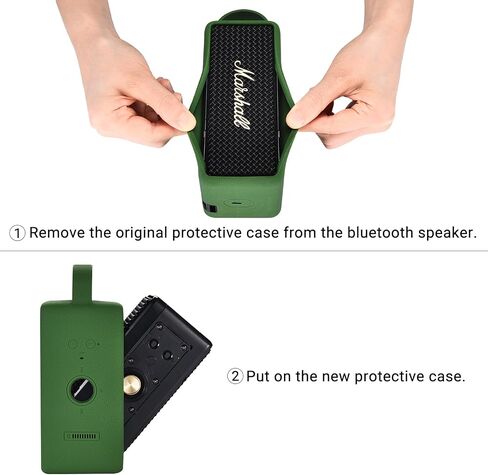 Silicone Case for Marshall EMBERTON III Portable Bluetooth Speaker,Soft Silicone Protective Case Compatible with Marshall EMBERTON III Portable Bluetooth Speaker (Green) in Saudi Arabia