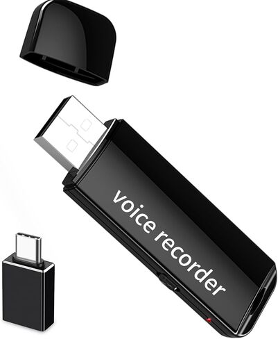 مسجل صوتي منشط عبر USB - مسجل رقمي سعة 32 جيجابايت للمحاضرات والاجتماعات جهاز تسجيل صوتي قابل لإعادة الشحن وعمر بطارية 24 in Saudi Arabia