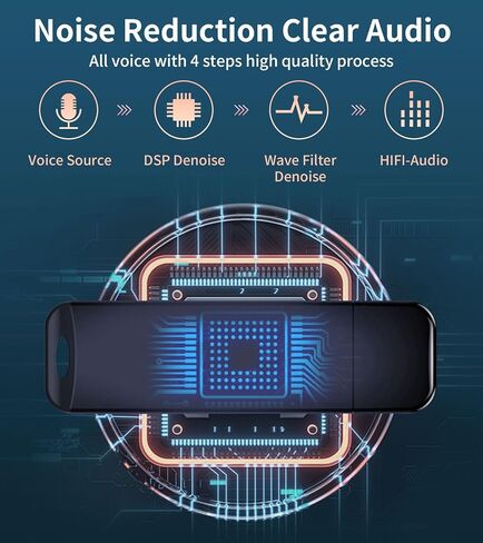 مسجل صوتي منشط عبر USB - مسجل رقمي سعة 32 جيجابايت للمحاضرات والاجتماعات جهاز تسجيل صوتي قابل لإعادة الشحن وعمر بطارية 24 in Saudi Arabia