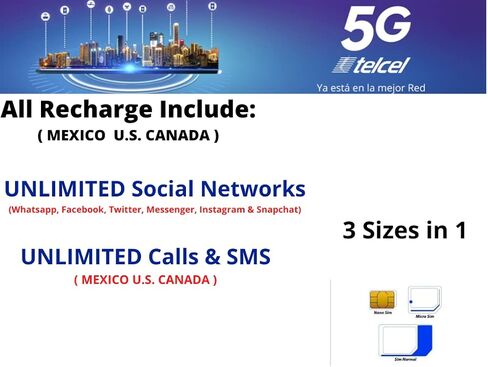 Tarjeta SIM básica prepagada de México sin saldo, Lista para rellenar in Saudi Arabia