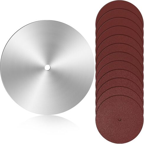 قرص صنفرة 10 بوصة لمنشار الطاولة 0.619 بوصة شفرة توازن قرص الصنفرة لمعايرة أربور مع 12 قطعة من ورق الصنفرة 60 80 100 120 180 240 حصى in Kuwait