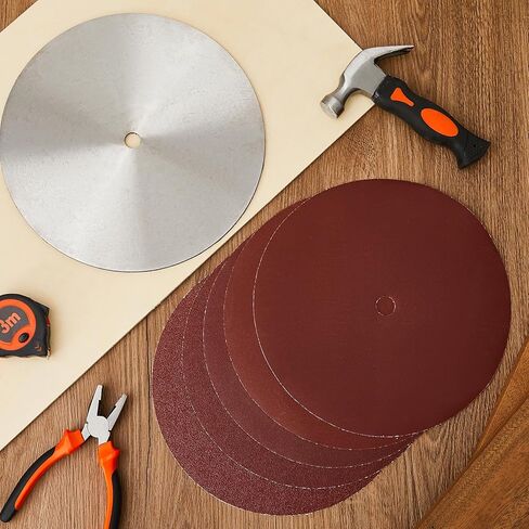 قرص صنفرة 10 بوصة لمنشار الطاولة 0.619 بوصة شفرة توازن قرص الصنفرة لمعايرة أربور مع 12 قطعة من ورق الصنفرة 60 80 100 120 180 240 حصى in Kuwait