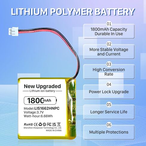 بطارية LIS1662HNPC، بطارية ليثيوم بوليمر عالية السعة 1800 مللي أمبير في الساعة بديلة لسوني WH-1000XM3 WH-1000XM4 WH-XB900N WH-H910N WH-CH710N سماعة رأس بلوتوث لاسلكية SM-03 SP 624038 مع أدوات إصلاح الأدوات in Kuwait