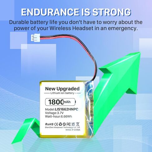 بطارية LIS1662HNPC، بطارية ليثيوم بوليمر عالية السعة 1800 مللي أمبير في الساعة بديلة لسوني WH-1000XM3 WH-1000XM4 WH-XB900N WH-H910N WH-CH710N سماعة رأس بلوتوث لاسلكية SM-03 SP 624038 مع أدوات إصلاح الأدوات in Kuwait