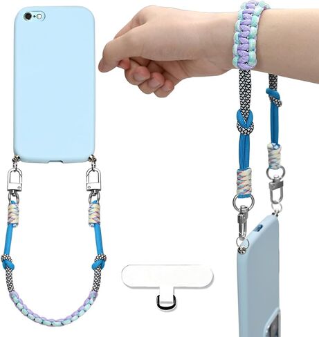 2 حزام معصم للهاتف بمشبك جراد البحر مع شريط حبل، حبل للهاتف الخلوي، معصم، سلسلة iPhone مضادة للسرقة، سوار، سلسلة مفاتيح، سحر للنساء in Kuwait
