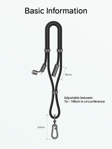 Hagibis Phone Lanyard with USB C Fast Charging Cable 2 in 1 Adjustable Phone Strap Crossbody Chain for iPhone 15 Pro Max in Saudi Arabia
