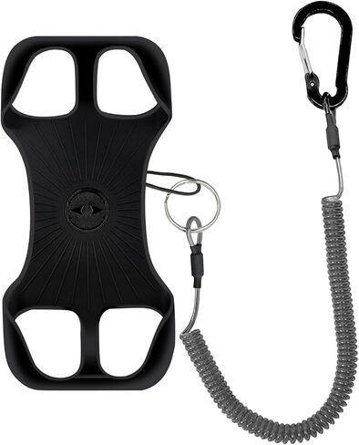 Universal Protector Phone Tether, Phone Lanyard Silicone Holder with Detachable Ring Grip,Fit Outdoor/Hiking/Fishing(Black-B) in Saudi Arabia
