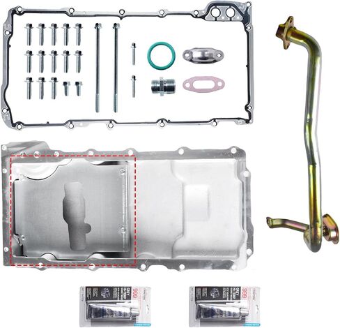 طقم وعاء زيت المحرك 302-3 LS ألومنيوم متوافق مع GM A/G/F-Body يناسب مصنع Ford Fox Body Factory K-member 4.8L 5.3L 6.0L 6.2L in Saudi Arabia