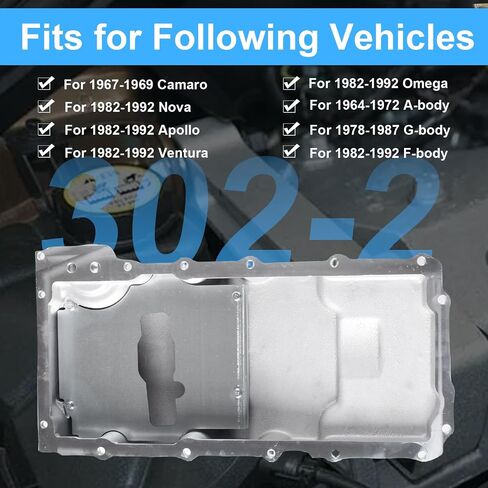طقم وعاء زيت المحرك 302-3 LS ألومنيوم متوافق مع GM A/G/F-Body يناسب مصنع Ford Fox Body Factory K-member 4.8L 5.3L 6.0L 6.2L in Saudi Arabia