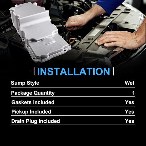 طقم وعاء زيت المحرك 302-3 LS ألومنيوم متوافق مع GM A/G/F-Body يناسب مصنع Ford Fox Body Factory K-member 4.8L 5.3L 6.0L 6.2L in Saudi Arabia