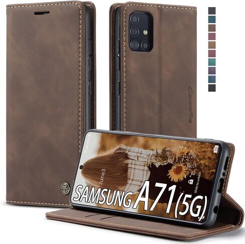 Samsung Galaxy A71 5G Case,Samsung Galaxy A71 5G Wallet Case with Card Holder Kickstand Magnetic,Leather Flip Case for Samsung Galaxy A71 5G (Coffee) in Saudi Arabia