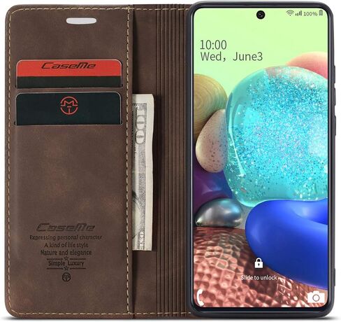Samsung Galaxy A71 5G Case,Samsung Galaxy A71 5G Wallet Case with Card Holder Kickstand Magnetic,Leather Flip Case for Samsung Galaxy A71 5G (Coffee) in Saudi Arabia