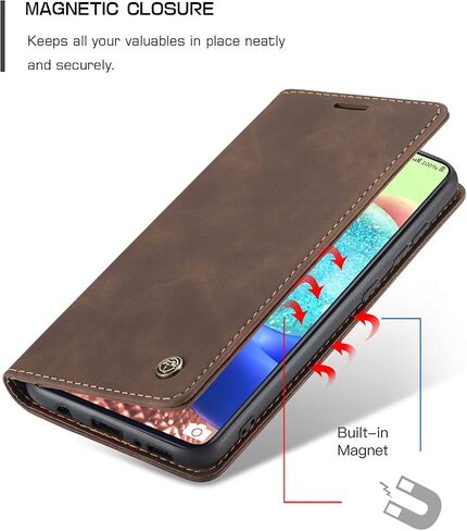 Samsung Galaxy A71 5G Case,Samsung Galaxy A71 5G Wallet Case with Card Holder Kickstand Magnetic,Leather Flip Case for Samsung Galaxy A71 5G (Coffee) in Saudi Arabia