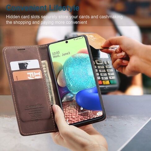 Samsung Galaxy A71 5G Case,Samsung Galaxy A71 5G Wallet Case with Card Holder Kickstand Magnetic,Leather Flip Case for Samsung Galaxy A71 5G (Coffee) in Saudi Arabia