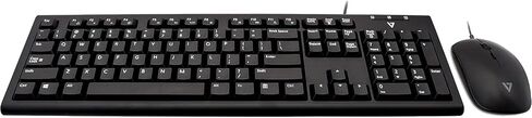 مجموعة لوحة مفاتيح وماوس سلكية V7 CKU200US PS/2، USB، أسود in Kuwait
